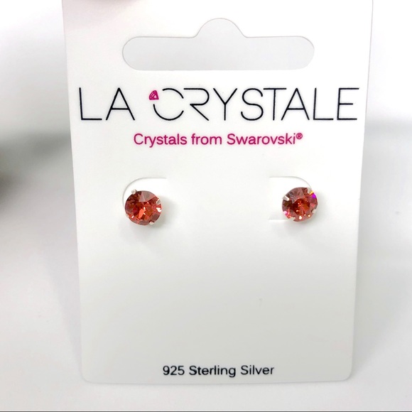 925 Sterling Silver Swarovski Crystal Earrings - Picture 4 of 7